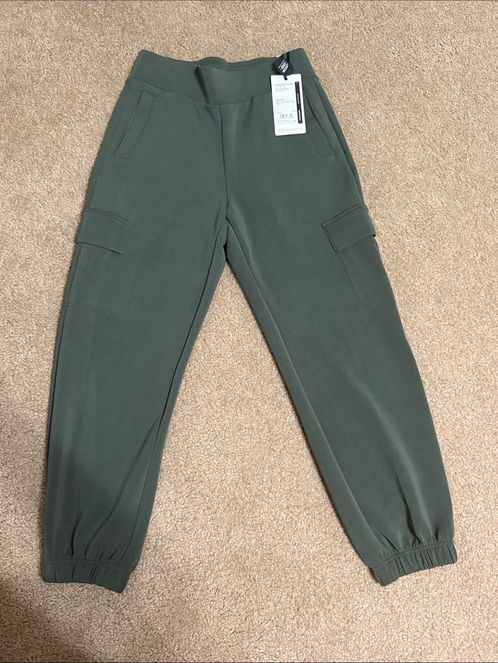 Woman Olive Green Cargo Jogger Pants